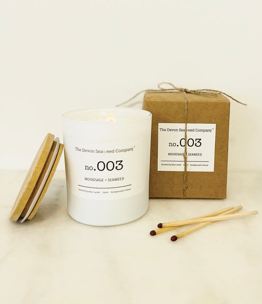 Hand Poured Woodsage & Seaweed Soy Candle